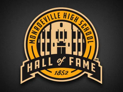 mhs hall of fame banner logo retro roundel vector