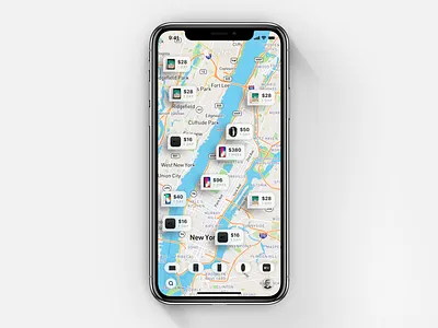 Bytes app apple discovery ios location map mobile navigation rent ui ux
