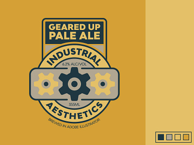 GEARED UP beer brewery craft beer gears illustrator label packaging pale ale typography vector