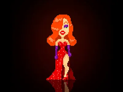 Jessica Rabbit 8bit illustration jessica rabbit pixel pixelart