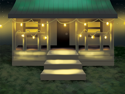 Porch Party digital illustration painting party photoshop porch