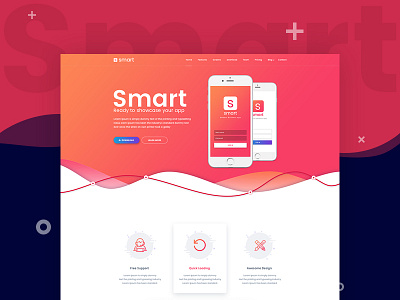 SMART - App Landing Page HTML Template app app landing page app showcase clean app landing creative app landing page mobile app landing page responsive