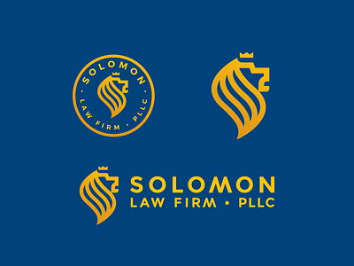 Solomon Law Firm PLLC crown law lawyer letter s lines lion logo mark s stamp