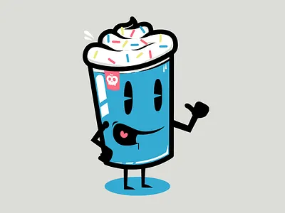 Milly The Milkshake apple character colorful dessert drink food illustration milkshake rotten