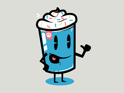 Milly The Milkshake apple character colorful dessert drink food illustration milkshake rotten