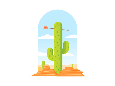 Cactus cactus desert illustration mountains vector