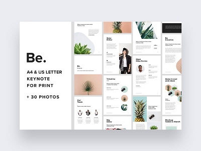 A4 + US Letter Vertical Keynote Presentation +30 Bonus brochure creative keynote magazine modern powerpoint presentation slides slideshow template us letter vertical