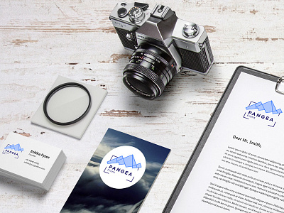 Pangea Films Branding - Stationery black and white branding identity logo logo design nature outdoor pangea stationery visitind card wildlife