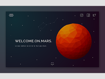 Landing Page - Daily UI Challenge - Day 003 dailyui interface landing page mars planet webdesign