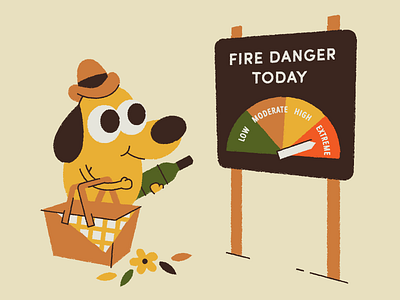 What a lovely day for a picnic! cowboy hat danger dog fire forest fire illustration picnic this is fine wine