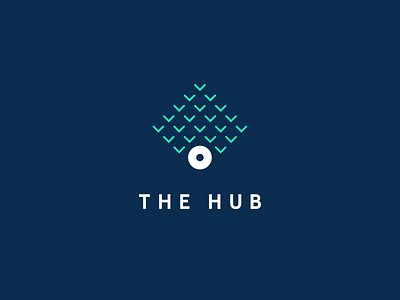 The Hub Logotype dynamic hub network space work