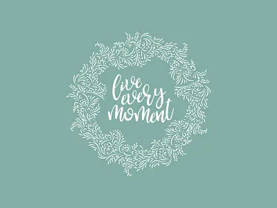 Wreath floral illustration swashes wreath