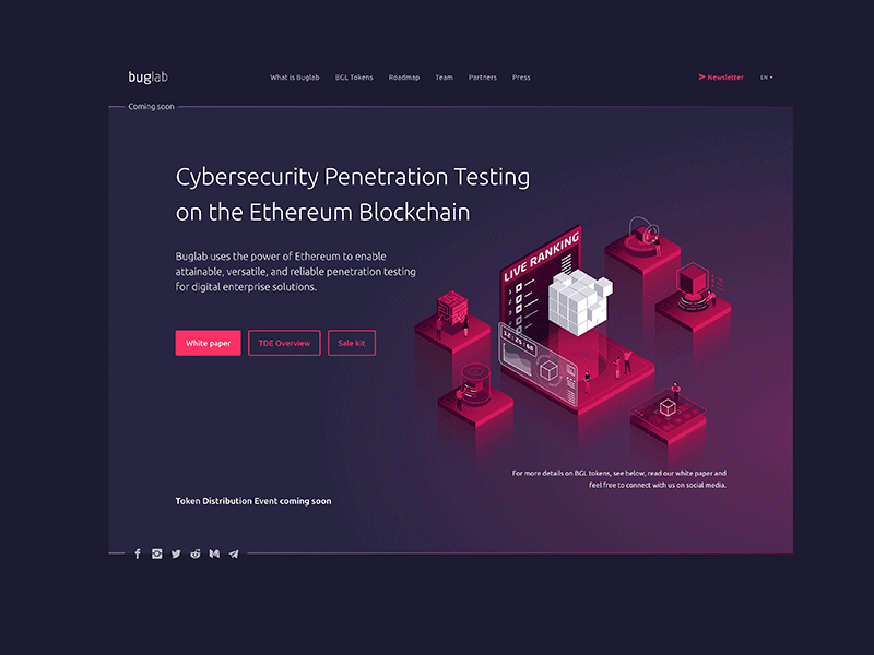 Buglab — Blockhain Platform animation blockchain crypto ethereum futuristic isometric landing platform vibrant