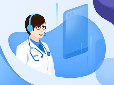 Doctor doctor examination illustration phone portrait woman