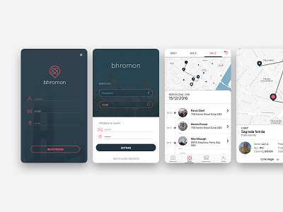 Bhromon App app design login map minimal tourist travel ui ux web