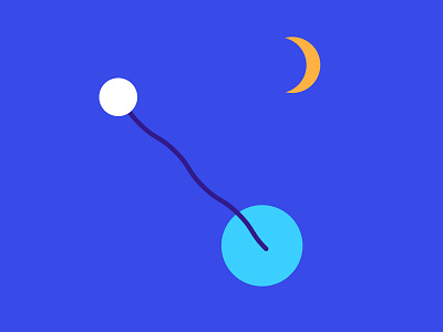 Deconstruction of myself blue circle flat illustration moon portrait sun water