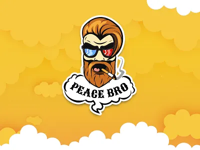 Smoketower Sticker Hipster 3d glasses beard bro brutal cigarette hipster jean men peace smoke sticker