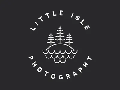 Little Isle Photography // Logo Design branding design graphic design identity illustration logo mark outdoors rustic stamp trees typography