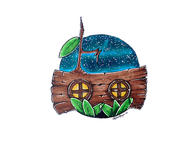 Furbolg's Den art copic drawing fantasy finecolour illustration markers mushroom painting traditional