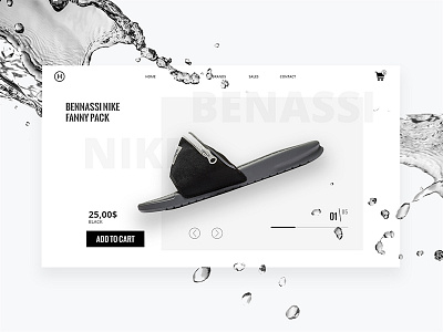 Nike Benassi Product Card daily ui fanny pack fashion nike product card shoes slides sneakers swimwear