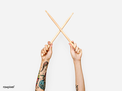 RHYTHM drumstick music rhythm tattoo