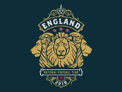 England 2018 badge badge design england fifa football illustration soccer the three lions world cup