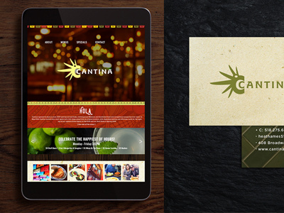 Cantina Web/Cards brand business card design mexican restaurant web