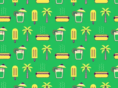 Summer Bliss doodles food fun illustration summer palms