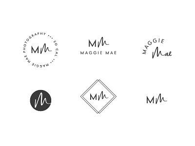 Maggie Mae Photography Brand Marks branding branding for photographers hand drawn script logo logo design for photographers marble photographer portrait photographer senior photographer swoone watermarks