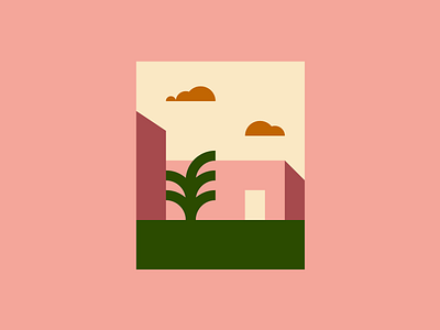 Thinking back to the holiday I never had 02/03 architecture art dreamy geometric geometry holiday illustration minimalism pink summer