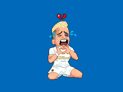 Pixel Ezgjan Alioski of Leeds United character design football game game over illustration leeds leeds united pixel pixel art soccer video game