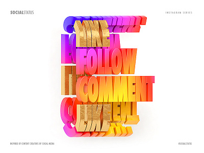 Social Status | Instagram 3d andrew footit illustration instagram poster social media typography