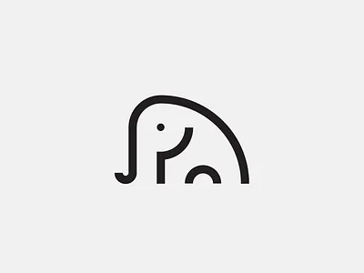 Elefanti cute elephant icon linework logo simple wildlife