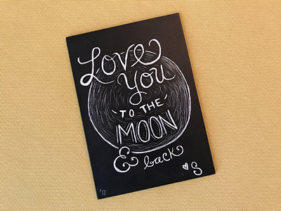 To the Moon and Back hand done typography