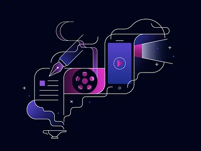 Media Wish cinema cloud illustration iphone ligth play projector vector wish writting