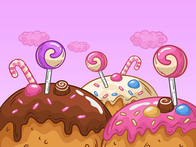 Candyland Background birthday candy candyland chocolate cream doughnut fantasy lollipop sweet swirl treat