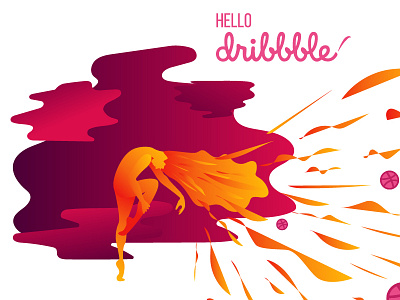 Hello dribbble dance design gradient illustration web