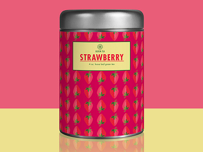 Bloom tea tin - Strawberry lemon vector illustration packaging design pattern design surface design