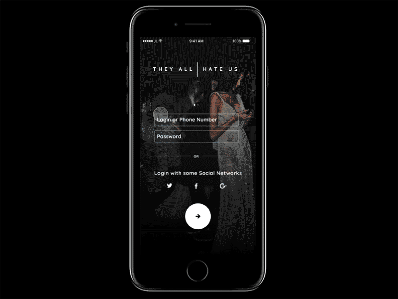 They All Hate Us Blog Concept animation app blog dark ui mobile motion principle