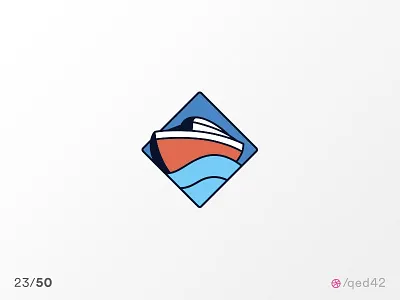 Daily logo challenge. 23/50 boat daily logo daily logo challenge logo sea