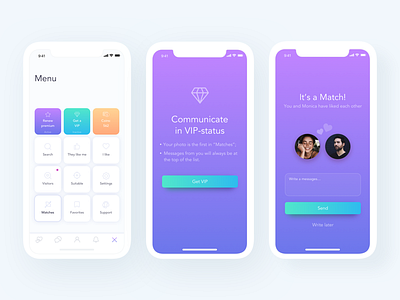 Soul App Menu app chat dating ios iphone match menu mobile profile ui ux vip