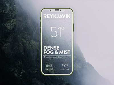 Weather App app fog iceland mist ui user interface ux weather