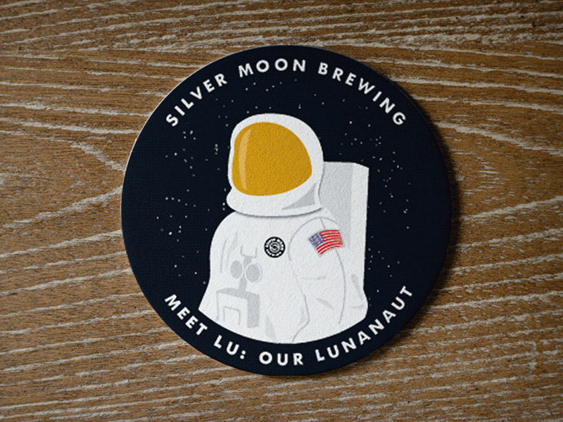 Lu Coaster astronaut beer coaster design illustration space vector