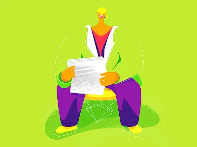 Newspaper character. fat newspaper texture woman