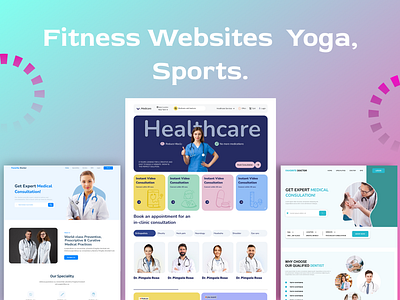 Fitness Websites & Yoga Sports 3d animation branding graphic design logo motion graphics ui