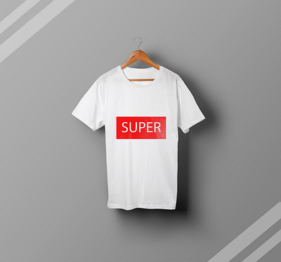 T-shirt design brand branding color graphic design popular print printing red shirt simple simpletshirt super supershirt t shirt text typography