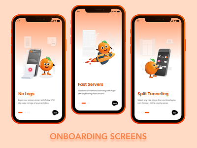 VPN Onboarding Screens app appdesign broswerapp cybersecurity onboarding privacy splashscreens userinterface vpnapp