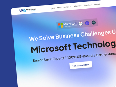 Website Landing Page Design - Webtual Global branding business website colorfull graphic design homepage landing landing design landing page landing page design landing ui landing ux microsoft minimalistic landing page motion graphics style ui web design web page website website design