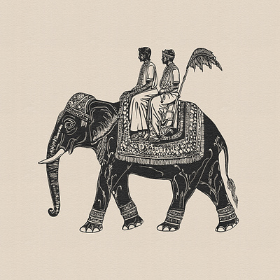 Regal Processions: Elephants of Royalty cultural art of india elephant art collection indian heritage artwork indian royalty artwork intricate elephant designs majestic elephant paintings regal processions art series royal elephant art traditional indian art