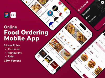 Food Ordering Mobile App - Grabbb app design apple apple mobile app branding delivery app figma figma design food app graphic design interface design ios mobile app mobile app design online ordering mobile app ui uiux user experience user flow ux uxui